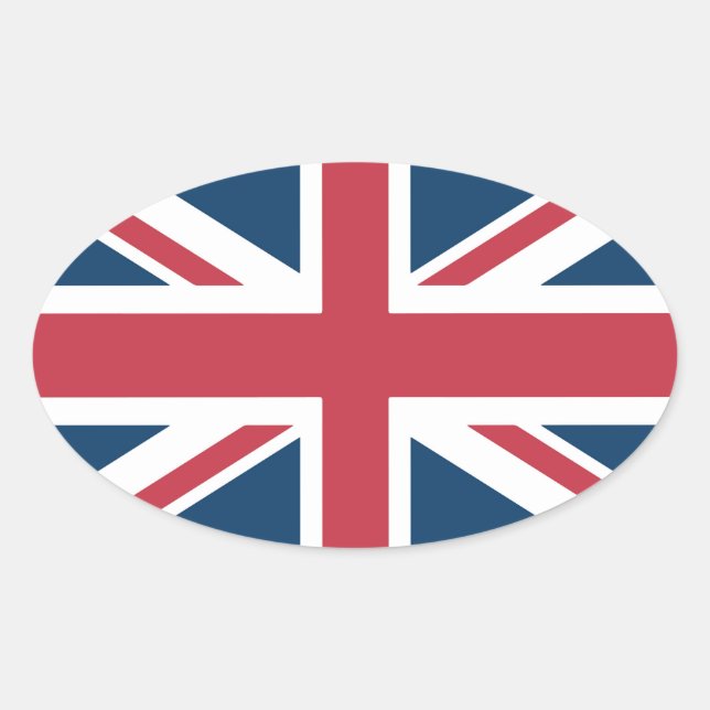 Adesivo Oval The Union Jack British Flag (Frente)