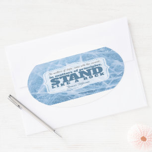 Adesivo Oval Thomas Jefferson Inspirational Cote "Princípio"