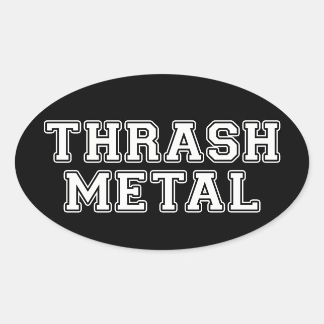 Adesivo Oval Thrash Metal (Frente)