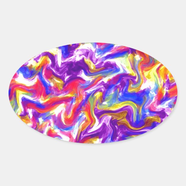 Adesivo Oval Tie Dye (Frente)