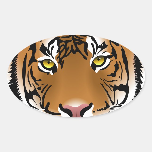 Adesivo Oval Tiger Eyes (Frente)