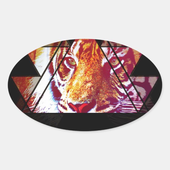 Adesivo Oval Tigre (Frente)