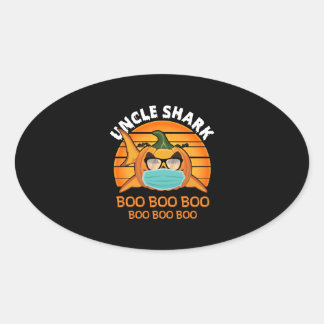 Adesivo Oval Tio Shark Boo Shirt Pumpkin Halloween Tio