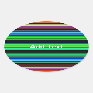 Adesivo Oval Tiras coloridas finas - 1