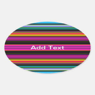 Adesivo Oval Tiras coloridas finas - 2