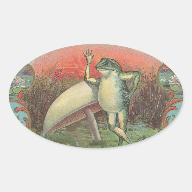 Adesivo Oval Toad e Mushroom (Frente)