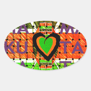 Adesivo Oval Toda a África em um país. Torná-lo sinalizador do 