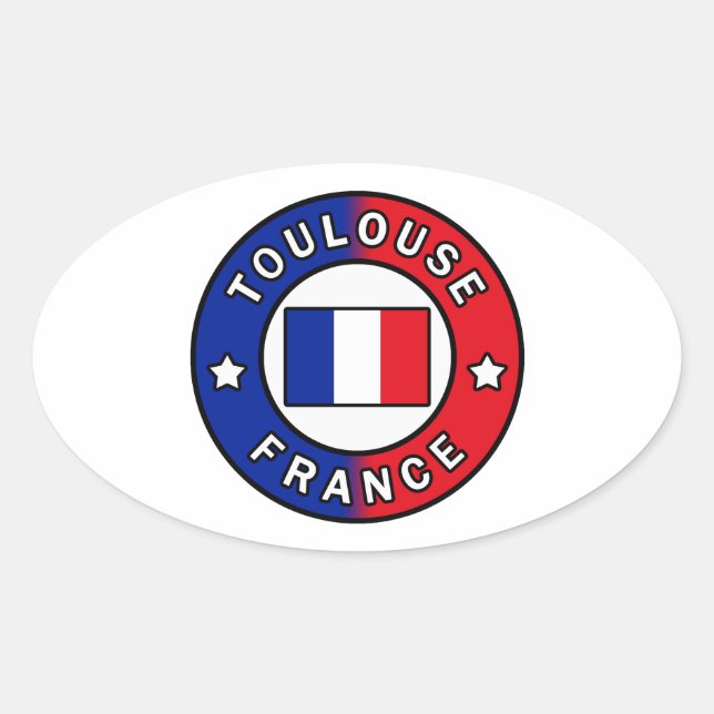 Adesivo Oval Toulouse França (Frente)