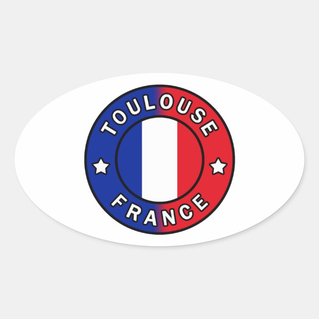 Adesivo Oval Toulouse França (Frente)
