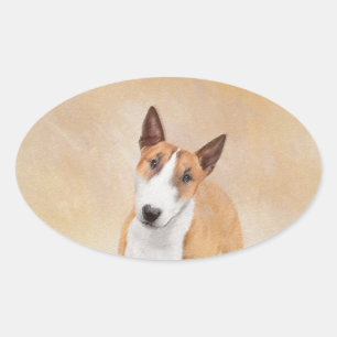 Adesivo Oval Touro Miniatura - Pintura Terrier - Bonito Origina