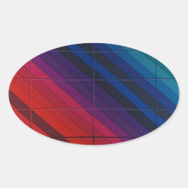 Adesivo Oval Transição Multicoloração Com Grade