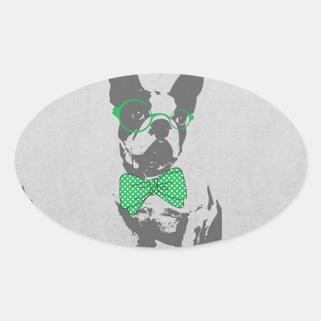 Adesivo Oval Trendagem engraçada e engraçada, bicho-da-mania (Frente)