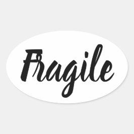 Adesivo Oval Trendência moderna, frágil e branca