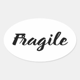 Adesivo Oval Trendência moderna, frágil e branca