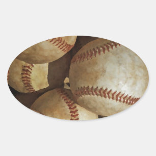 Adesivo Oval Trendy Baseball Trabalho de arte
