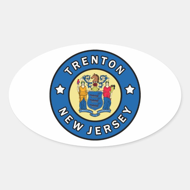 Adesivo Oval Trenton New Jersey (Frente)