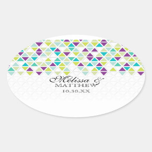 Adesivo Oval Triângulo de Estilo do Mod Padrão Geométrico