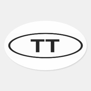Adesivo Oval Trinidad e Tobago "TT"