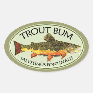 Adesivo Oval Trout Bum Fisheries