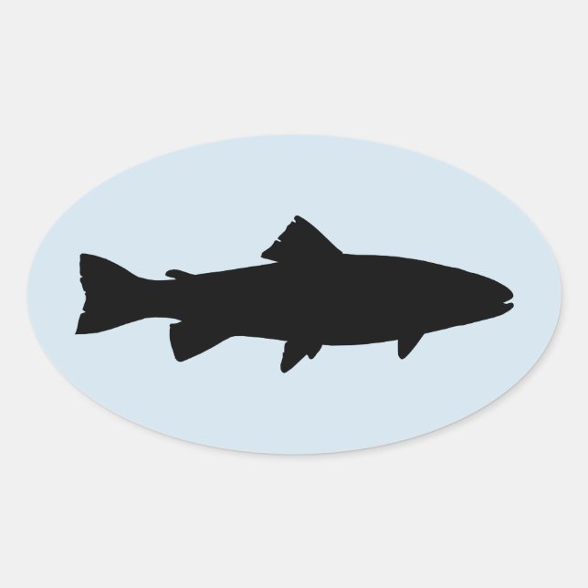 Adesivo Oval Trout Silhouette (Frente)