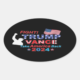ADESIVO OVAL TRUMP VANCE 2024