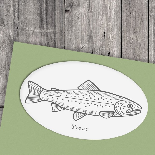 Adesivo Oval Truta (Trout Sticker)