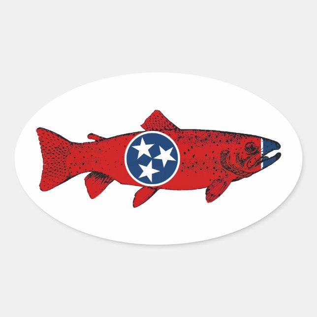 Adesivo Oval Truta do Tennessee (Frente)