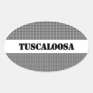 Adesivo Oval Tuscaloosa com Houndstooth (por MG Dezines)