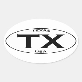 Adesivo Oval TX - Texas USA