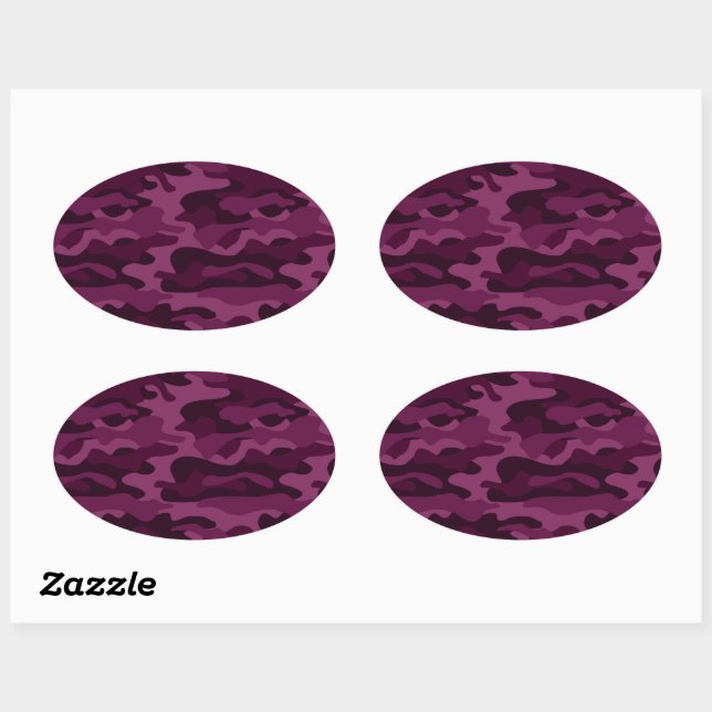 Adesivo Oval Tyrian Purple Monocolor Camo (Folha)