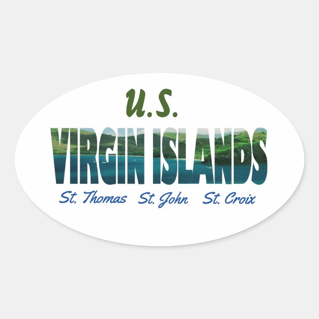 Adesivo Oval U.S. Virgin Islands (Frente)