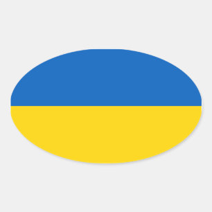Adesivo Oval Ukraine/Ukrainian Flag