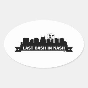 Adesivo Oval Última festança na skyline de Nash