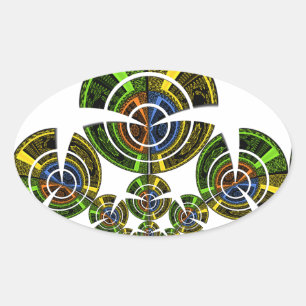 Adesivo Oval Último padrão cultural africano Maasai Tribal