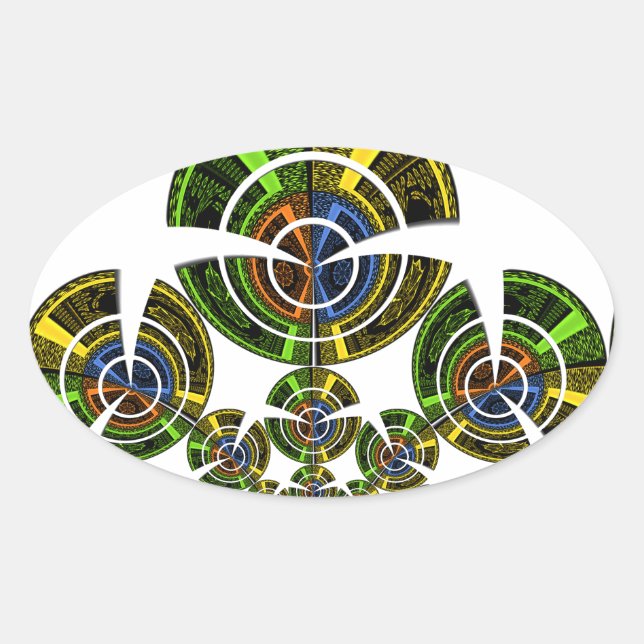 Adesivo Oval Último padrão cultural africano Maasai Tribal (Frente)