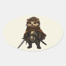 Adesivo Oval Um Guerreiro Enrolado