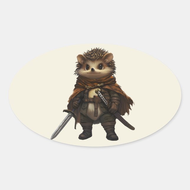 Adesivo Oval Um Guerreiro Enrolado (Frente)