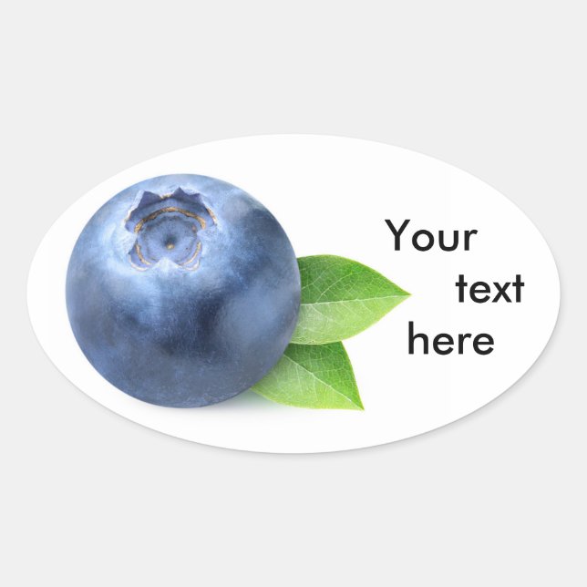 Adesivo Oval Um mirtilo (Frente)