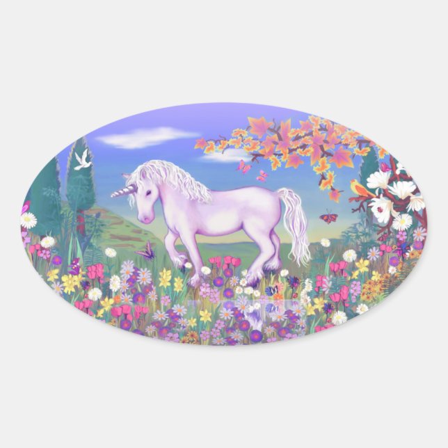 Adesivo Oval Um Paraíso Roxo (Frente)