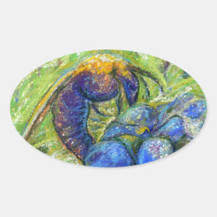 Adesivo Oval Uma abelha e não me esqueça das flores