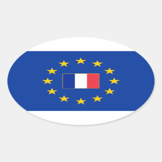 Adesivo Oval União Europeia França Oval Sticker