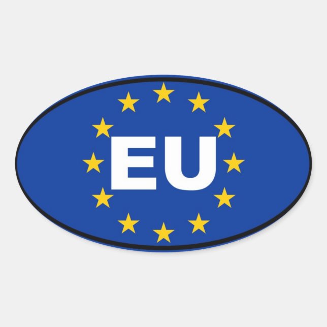 Adesivo Oval União Europeia - UE (Frente)
