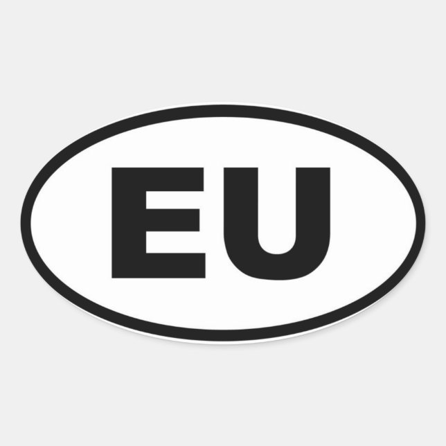 Adesivo Oval União Europeia - UE - Europa (Frente)