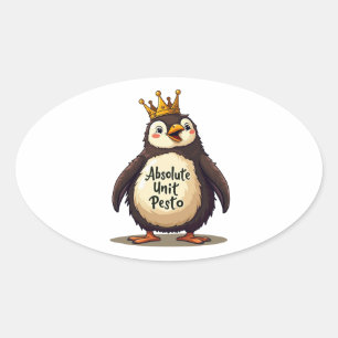 Adesivo Oval Unidade Absoluta Pesto - O Rei Pinguim