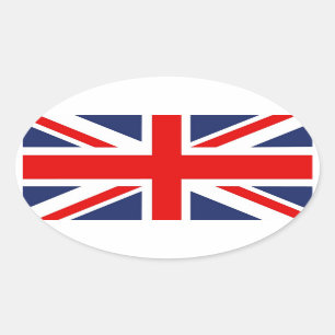 Adesivo Oval Union Jack Flag-Reino Unido