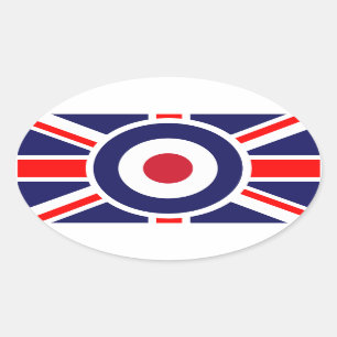 Adesivo Oval Union Jack Mods England Target