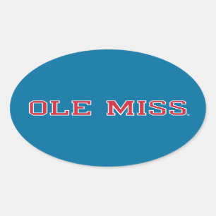 Adesivo Oval Universidade do Mississippi Ole Miss Wordmark