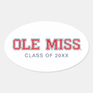 Adesivo Oval Universidade do Mississippi   Ole Miss Wordmark