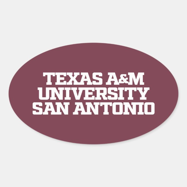 Adesivo Oval Universidade do Texas A&M - San Antonio (Frente)