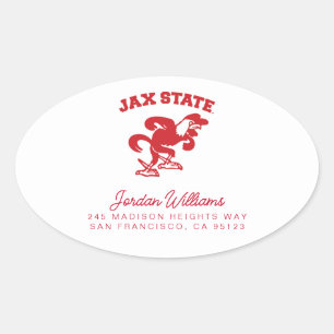 Adesivo Oval Universidade Estadual de Jacksonville JAX State Ga